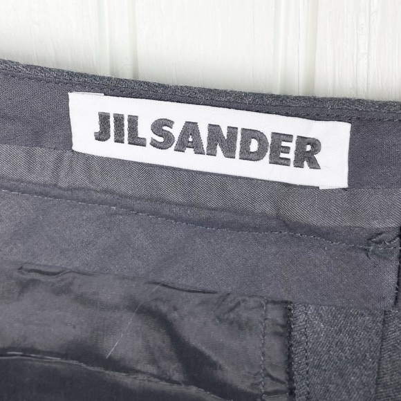 Jil Sander Women's Dark Grey Wool Blend Career Pants Trousers Size 40 US Size 8 - Picture 4 of 8
